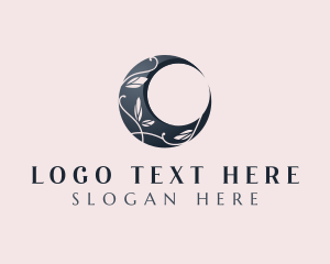 Leaves - Elegant Crescent Moon logo design