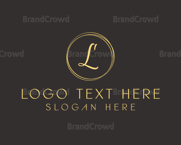 Elegant Cursive Circle Logo