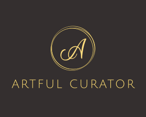 Cursive Circle Lettermark logo design