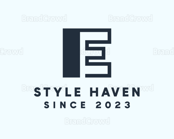 Letter E Block Logo
