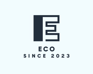 Letter E Block logo design