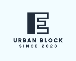 Block - Letter E Block logo design