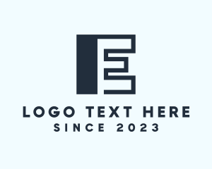 Gamer - Letter E Block logo design