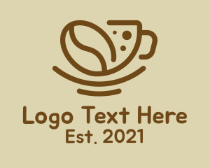 Hot Coffee - Coffee Bean Cup logo design