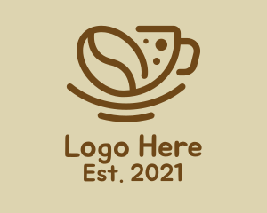 Hot Coffee - Coffee Bean Cup logo design