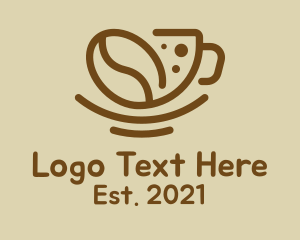 Brewed Coffee - Coffee Bean Cup logo design