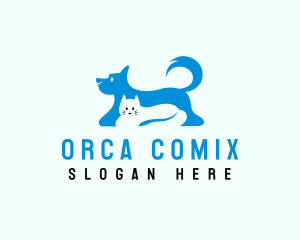 Dog Cat Pet Care Logo