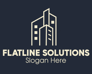 Flat - Building Cluster Real Estate logo design