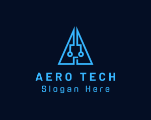 Tech Circuit Letter A logo design