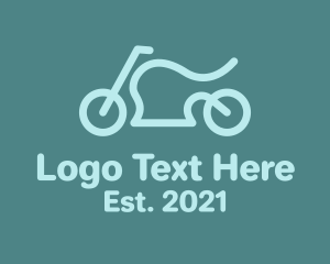 Biker Gang - Blue Minimalist Motorcycle logo design