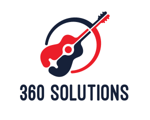 Red Blue Guitar logo design