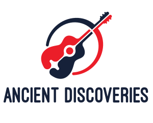 Red Blue Guitar logo design