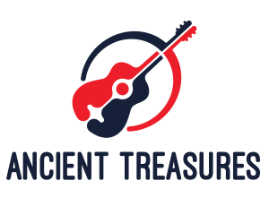 Red Blue Guitar logo design