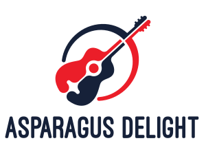 Red Blue Guitar logo design