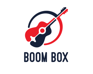 Red Blue Guitar logo design