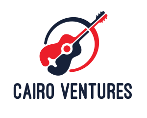 Red Blue Guitar logo design