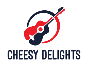 Red Blue Guitar logo design