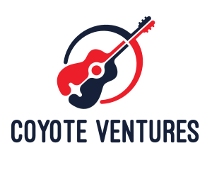 Red Blue Guitar logo design