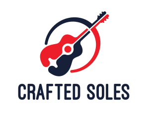 Red Blue Guitar logo design