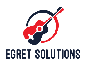 Red Blue Guitar logo design