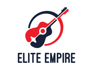 Red Blue Guitar logo design