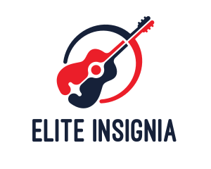 Red Blue Guitar logo design