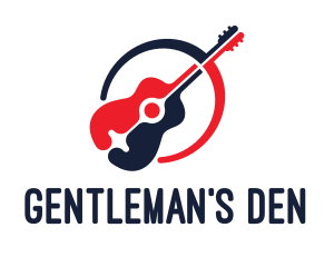 Red Blue Guitar logo design