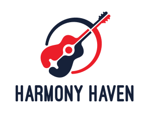 Composer - Red Blue Guitar logo design