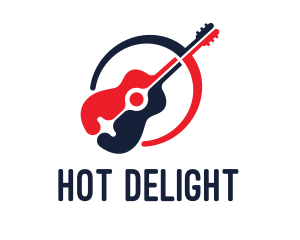 Red Blue Guitar logo design