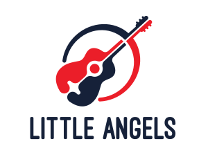 Red Blue Guitar logo design