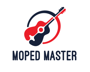 Red Blue Guitar logo design