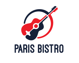 Red Blue Guitar logo design