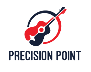 Red Blue Guitar logo design