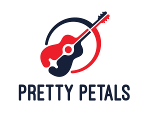 Red Blue Guitar logo design