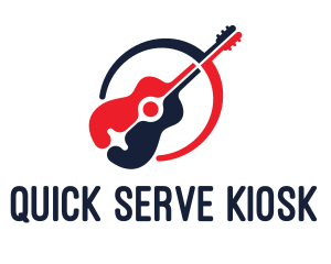 Red Blue Guitar logo design