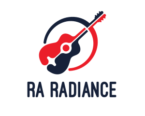 Red Blue Guitar logo design