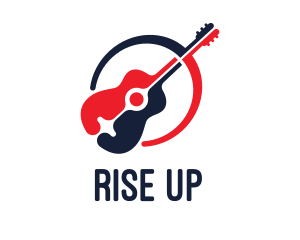 Red Blue Guitar logo design