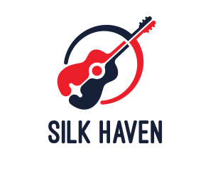 Red Blue Guitar logo design