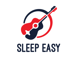 Red Blue Guitar logo design