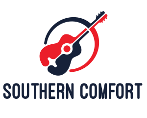 Red Blue Guitar logo design