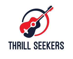 Red Blue Guitar logo design