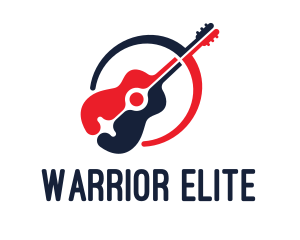 Performer - Red Blue Guitar logo design