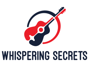 Red Blue Guitar logo design