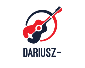 String - Red Blue Guitar logo design