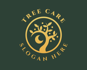 Arboriculture - Gold Moon Tree logo design