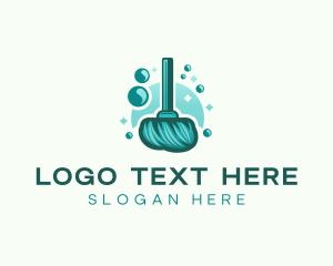 Cleaning - Mop Cleaning Shiny logo design