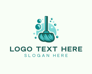 Mop Cleaning Shiny  Logo