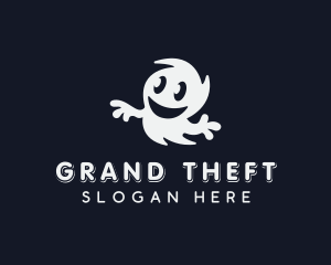 Smiling Spooky Ghost Logo