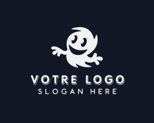 Smiling Spooky Ghost Logo