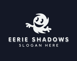 Spooky - Smiling Spooky Ghost logo design